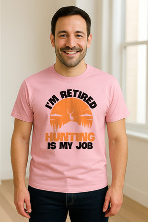 Hunting Retirement T-Shirt with Distressed Deer Graphic, Outdoor Gift for Retired Dads and Grandpas