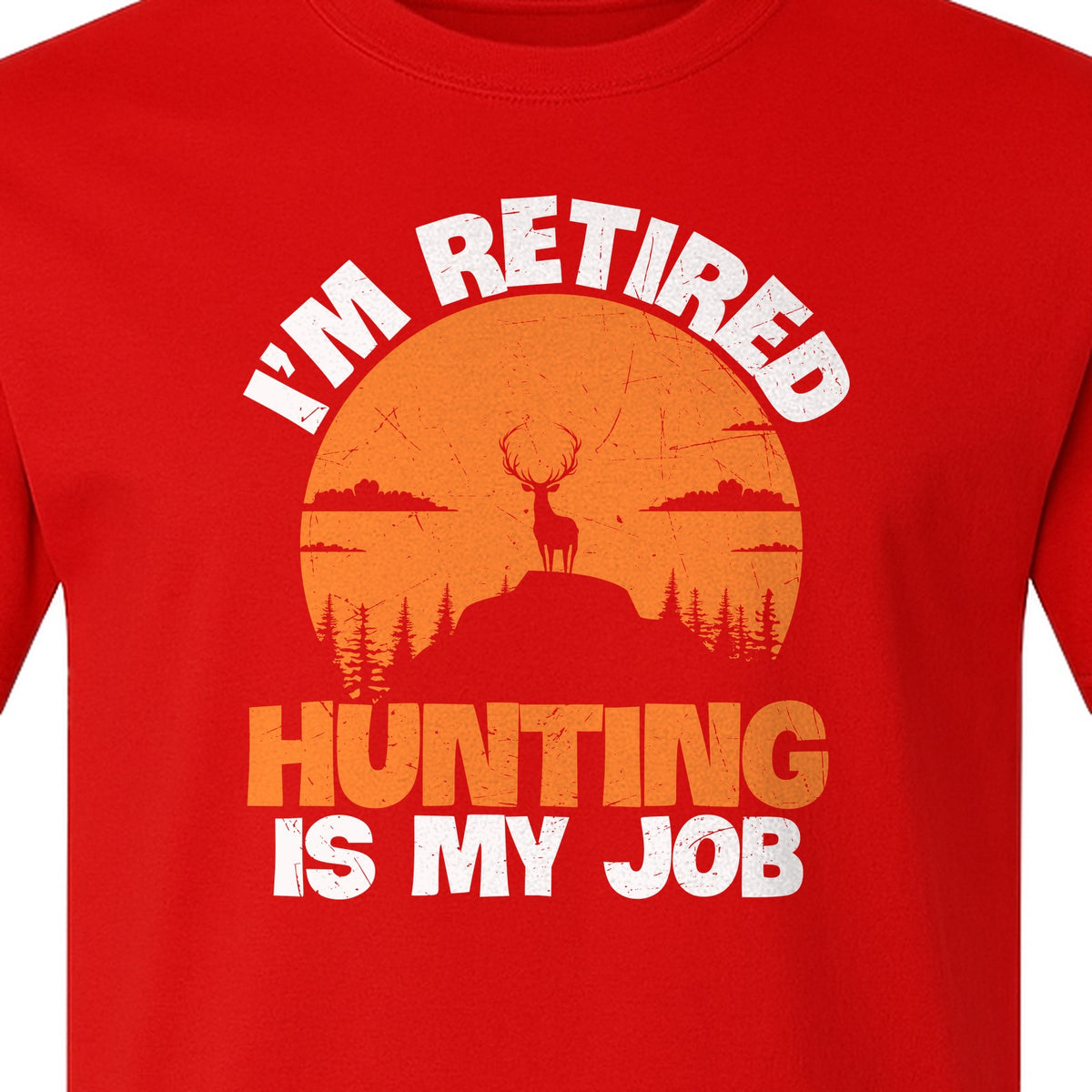 Hunting Retirement T-Shirt with Distressed Deer Graphic, Outdoor Gift for Retired Dads and Grandpas