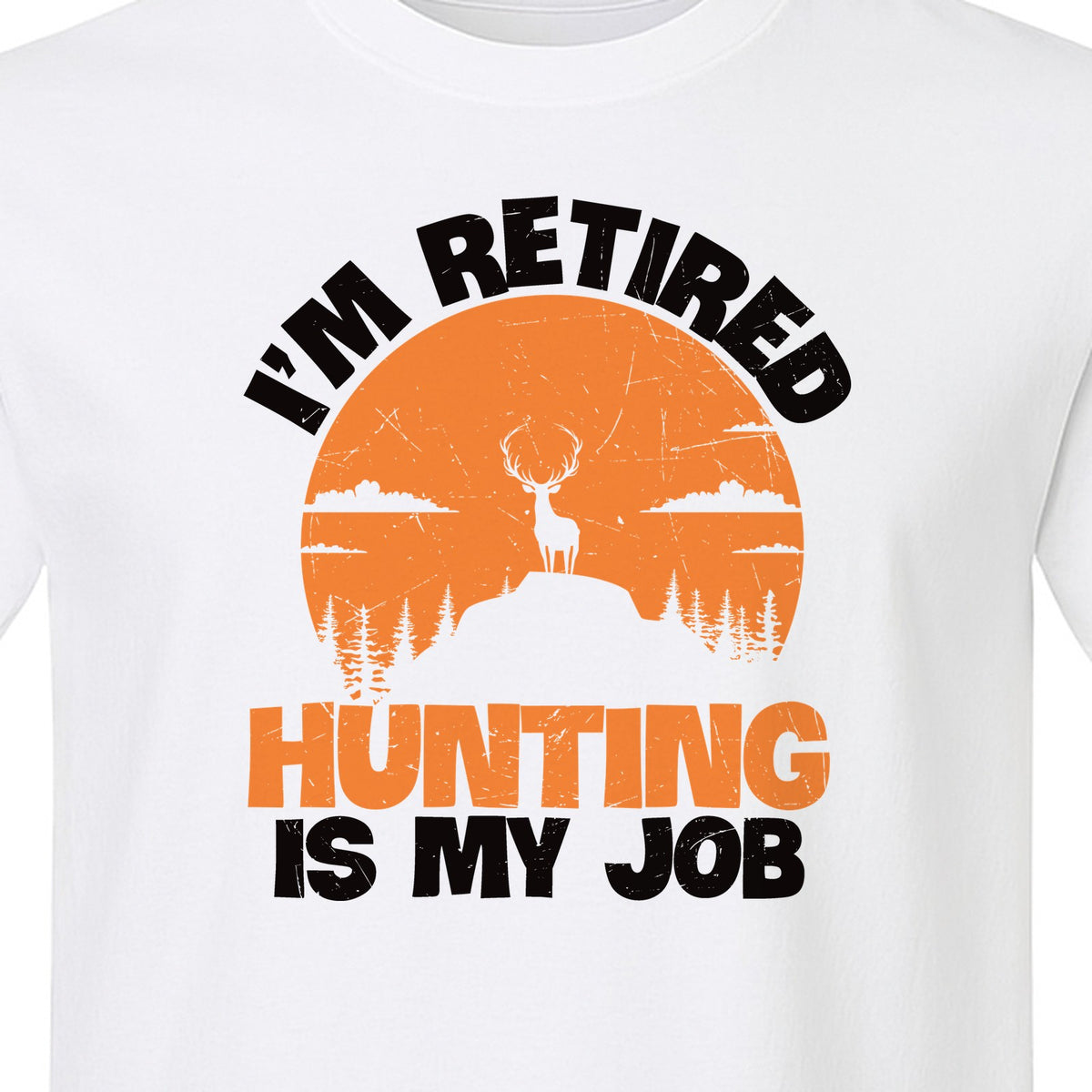 Hunting Retirement T-Shirt with Distressed Deer Graphic, Outdoor Gift for Retired Dads and Grandpas