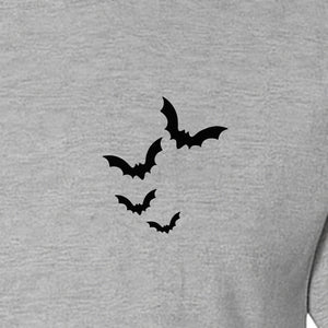 Bat Pocket T-Shirt, Minimal Flying Bats Graphic for Halloween and Spooky Season
