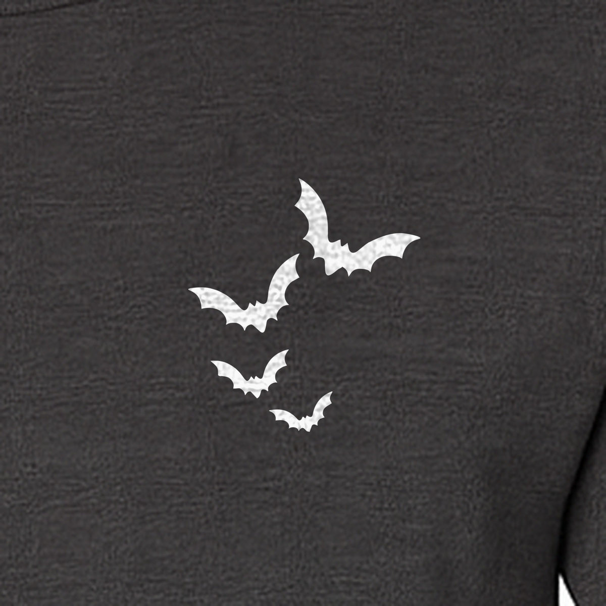 Bat Pocket T-Shirt, Minimal Flying Bats Graphic for Halloween and Spooky Season