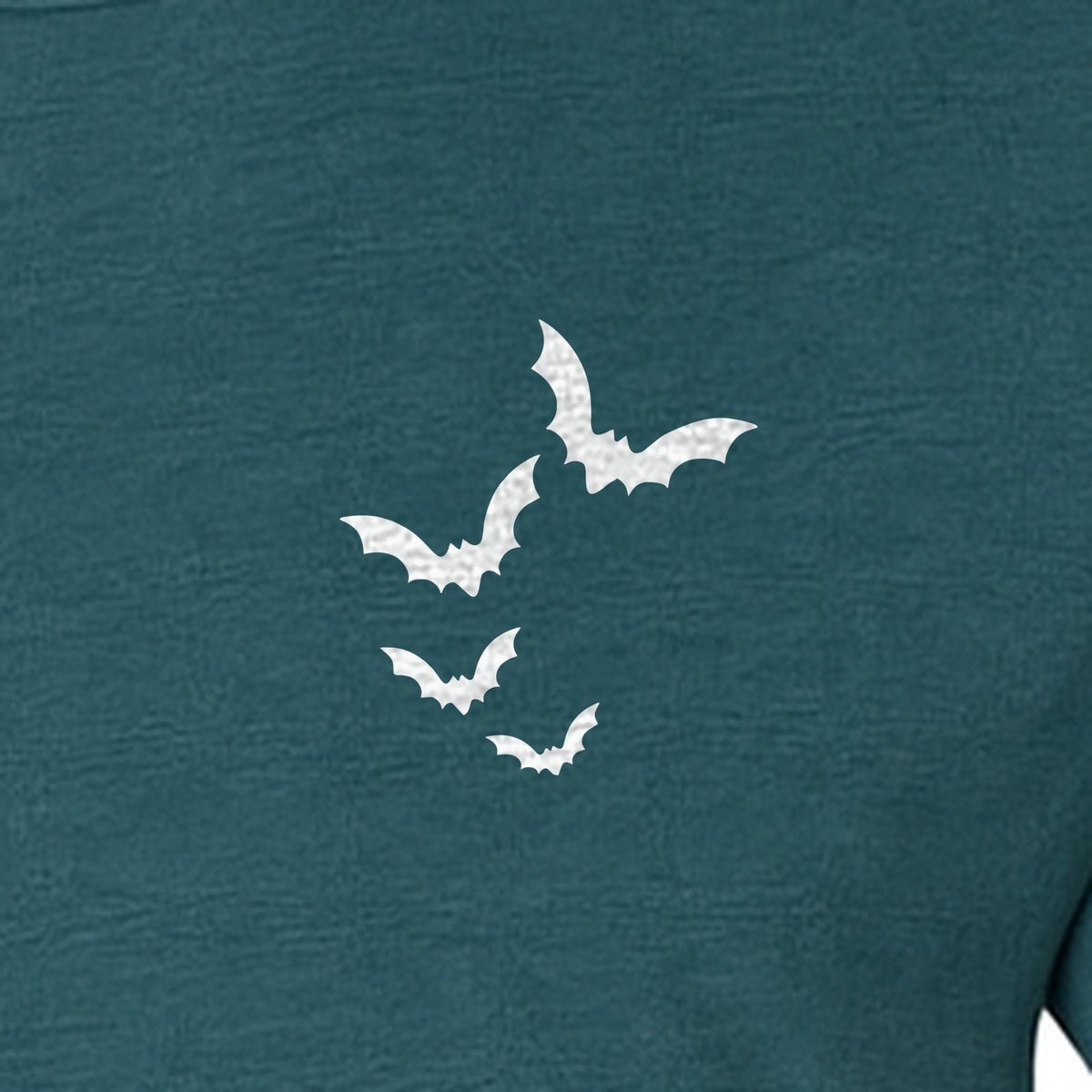 Bat Pocket T-Shirt, Minimal Flying Bats Graphic for Halloween and Spooky Season