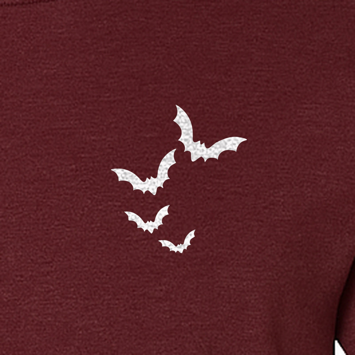 Bat Pocket T-Shirt, Minimal Flying Bats Graphic for Halloween and Spooky Season