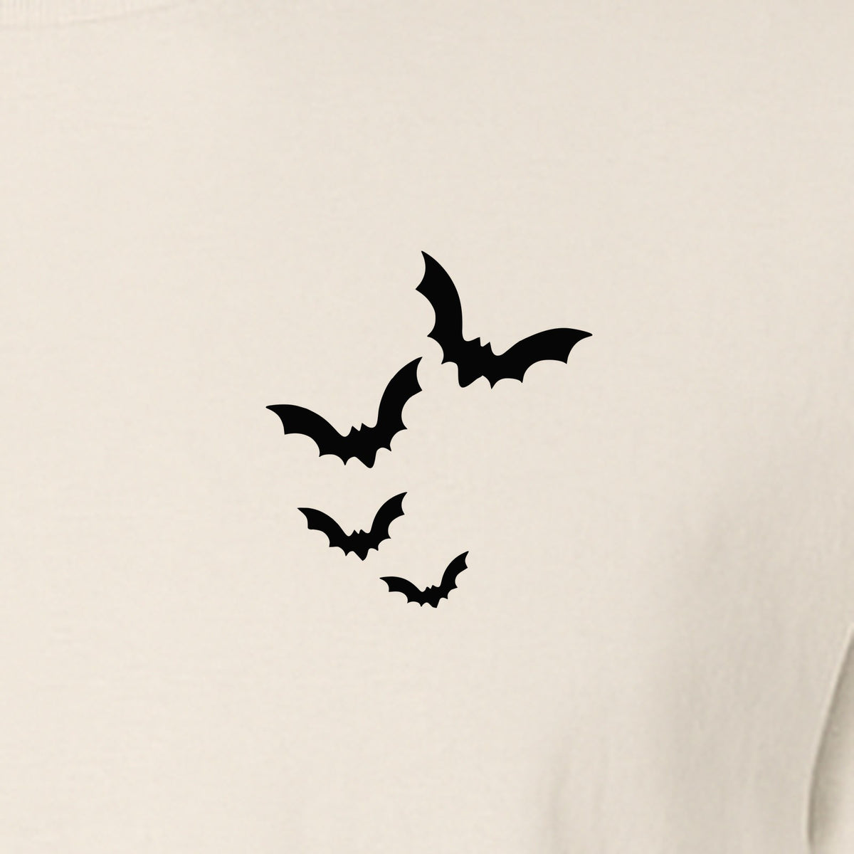 Bat Pocket T-Shirt, Minimal Flying Bats Graphic for Halloween and Spooky Season