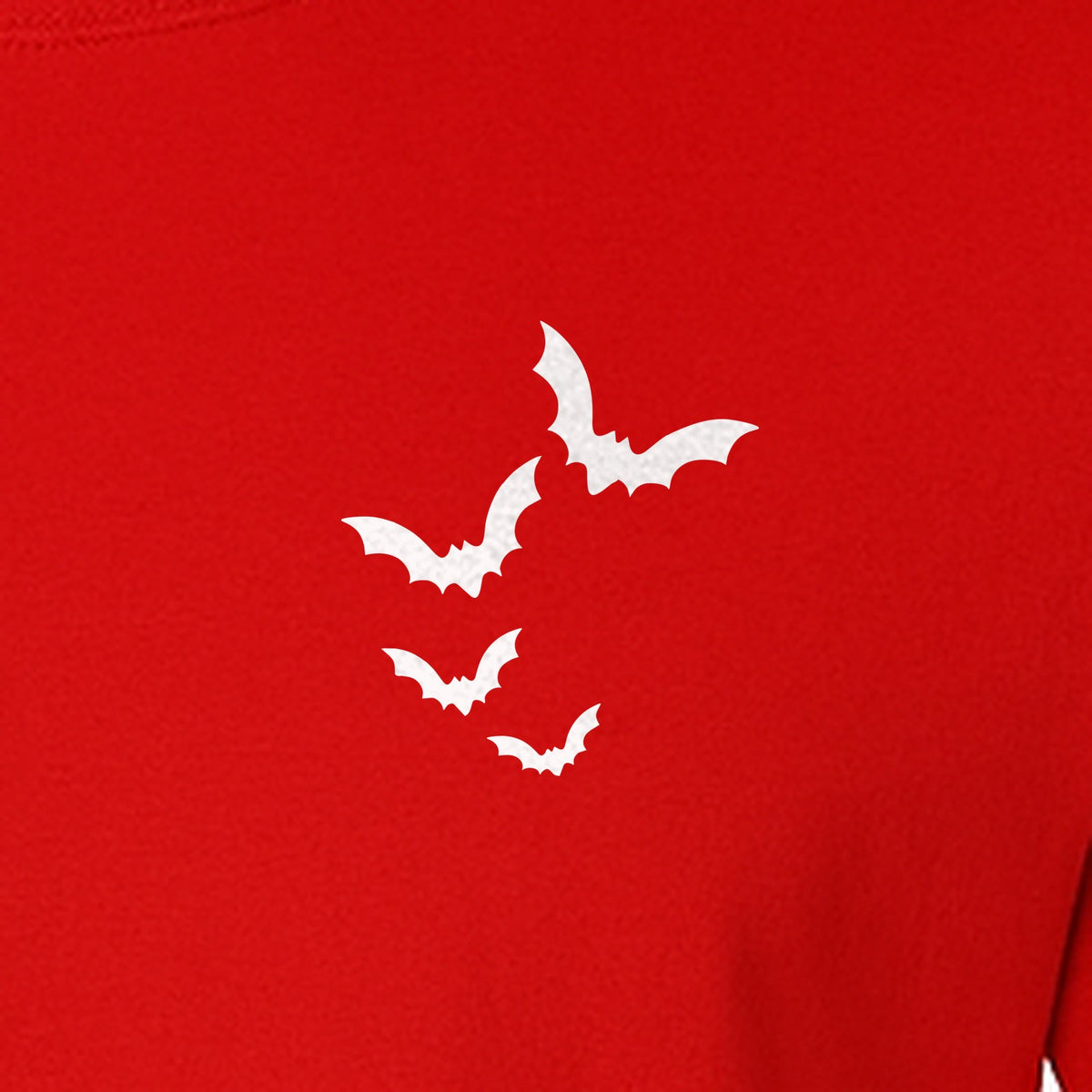 Bat Pocket T-Shirt, Minimal Flying Bats Graphic for Halloween and Spooky Season