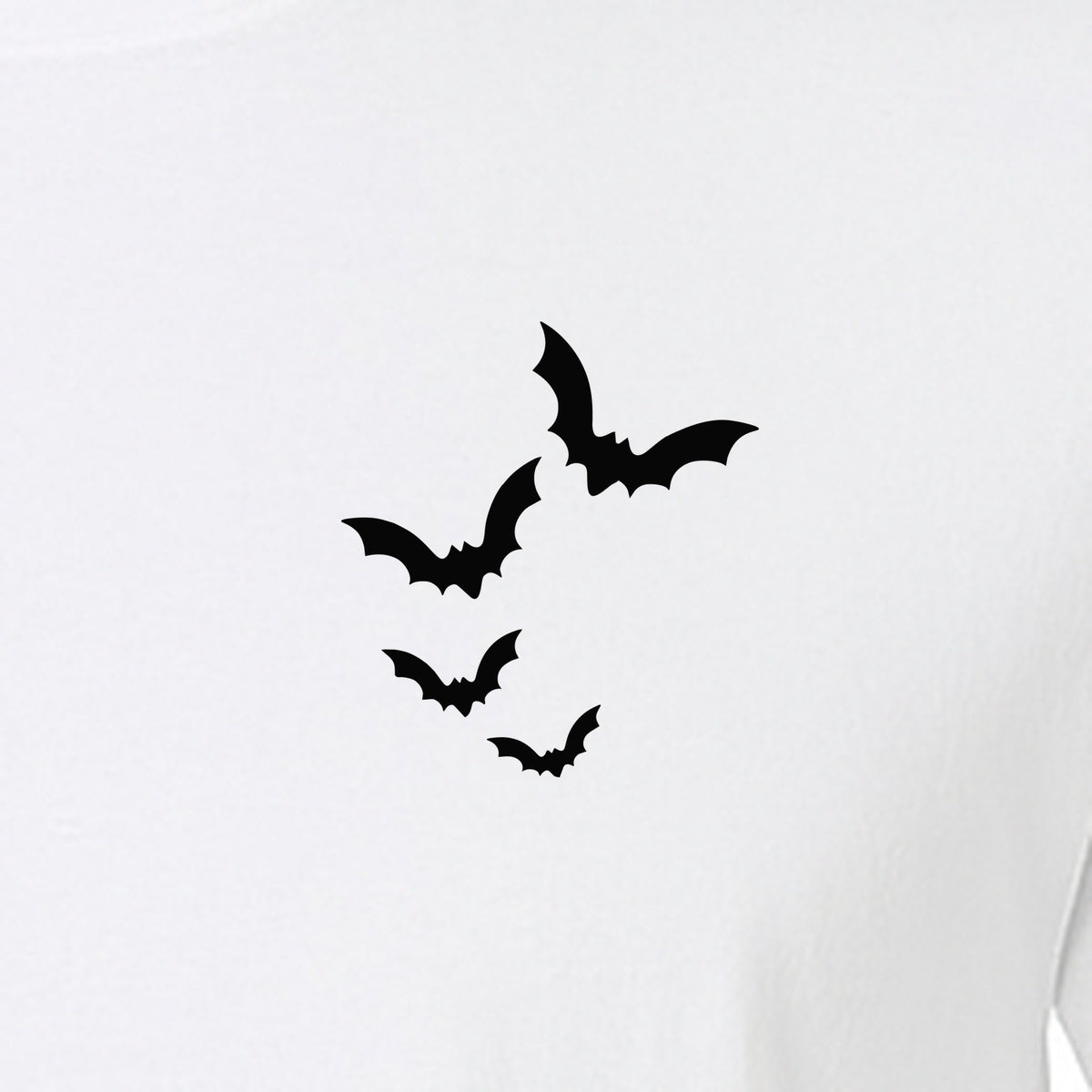 Bat Pocket T-Shirt, Minimal Flying Bats Graphic for Halloween and Spooky Season