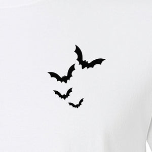 Bat Pocket T-Shirt, Minimal Flying Bats Graphic for Halloween and Spooky Season