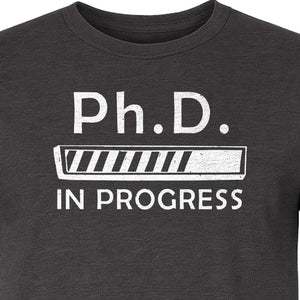 PhD In Progress T-Shirt, Doctoral Student Loading Bar Graphic for Graduation and Dissertation Life
