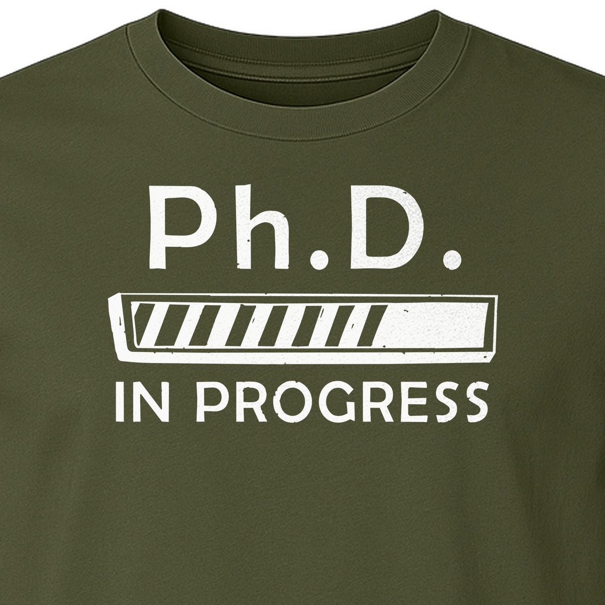 PhD In Progress T-Shirt, Doctoral Student Loading Bar Graphic for Graduation and Dissertation Life