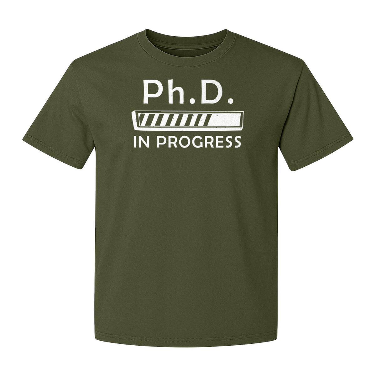 PhD In Progress T-Shirt, Doctoral Student Loading Bar Graphic for Graduation and Dissertation Life