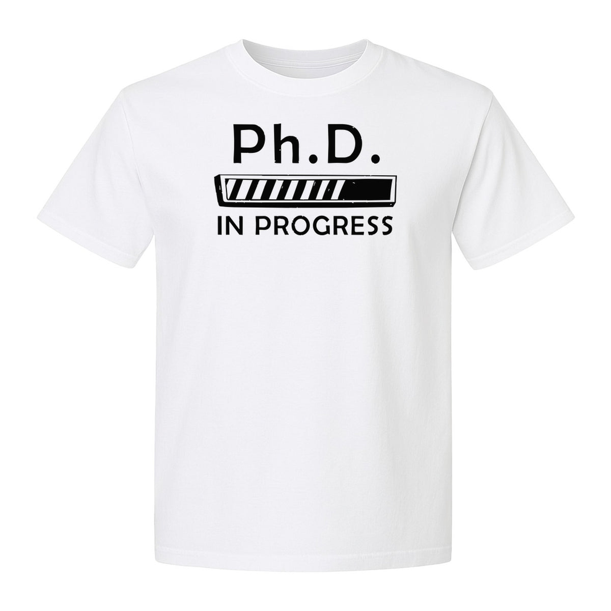 PhD In Progress T-Shirt, Doctoral Student Loading Bar Graphic for Graduation and Dissertation Life