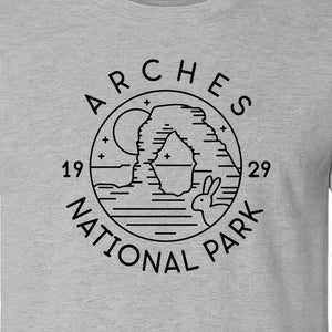 Arches National Park T-Shirt, Desert Landscape Hiking Graphic for Utah Travel and Camping