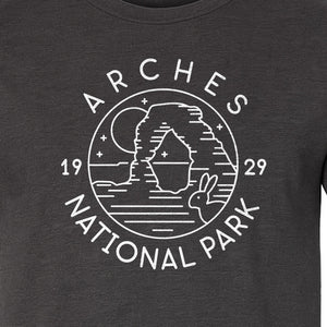 Arches National Park T-Shirt, Desert Landscape Hiking Graphic for Utah Travel and Camping