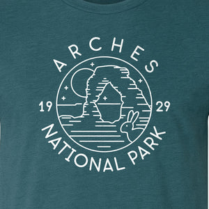 Arches National Park T-Shirt, Desert Landscape Hiking Graphic for Utah Travel and Camping