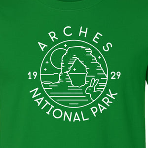 Arches National Park T-Shirt, Desert Landscape Hiking Graphic for Utah Travel and Camping