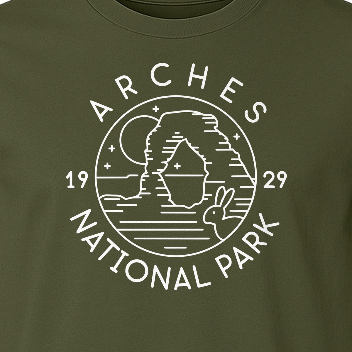 Arches National Park T-Shirt, Desert Landscape Hiking Graphic for Utah Travel and Camping