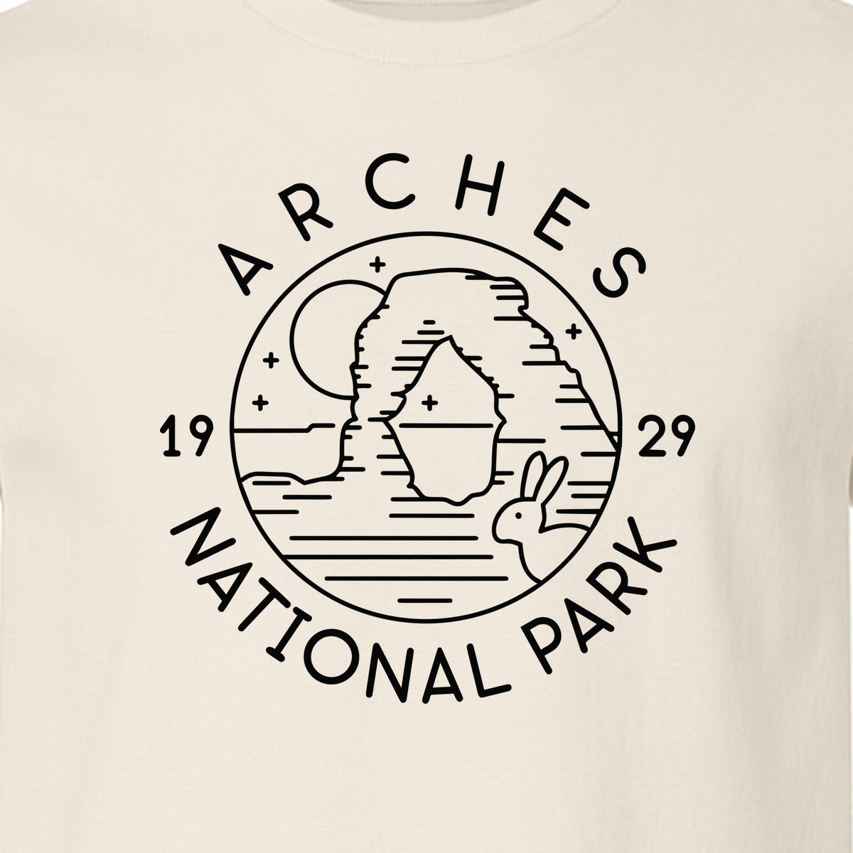 Arches National Park T-Shirt, Desert Landscape Hiking Graphic for Utah Travel and Camping