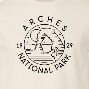 Arches National Park T-Shirt, Desert Landscape Hiking Graphic for Utah Travel and Camping