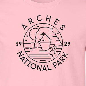 Arches National Park T-Shirt, Desert Landscape Hiking Graphic for Utah Travel and Camping