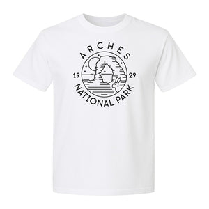Arches National Park T-Shirt, Desert Landscape Hiking Graphic for Utah Travel and Camping