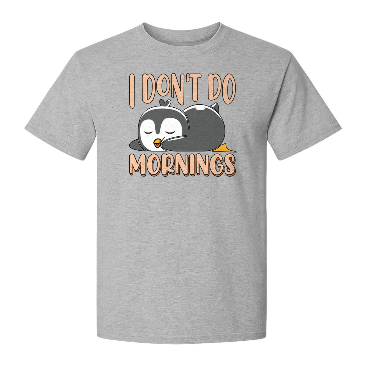 Penguin T-Shirt, I Don't Do Mornings Sleeping Bird Design for Animal Lovers