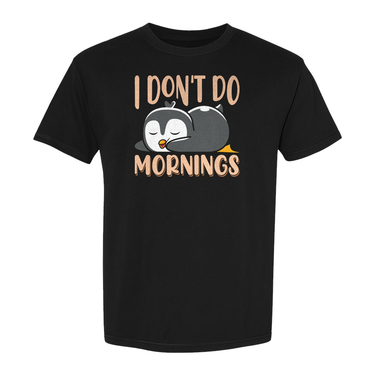 Penguin T-Shirt, I Don't Do Mornings Sleeping Bird Design for Animal Lovers