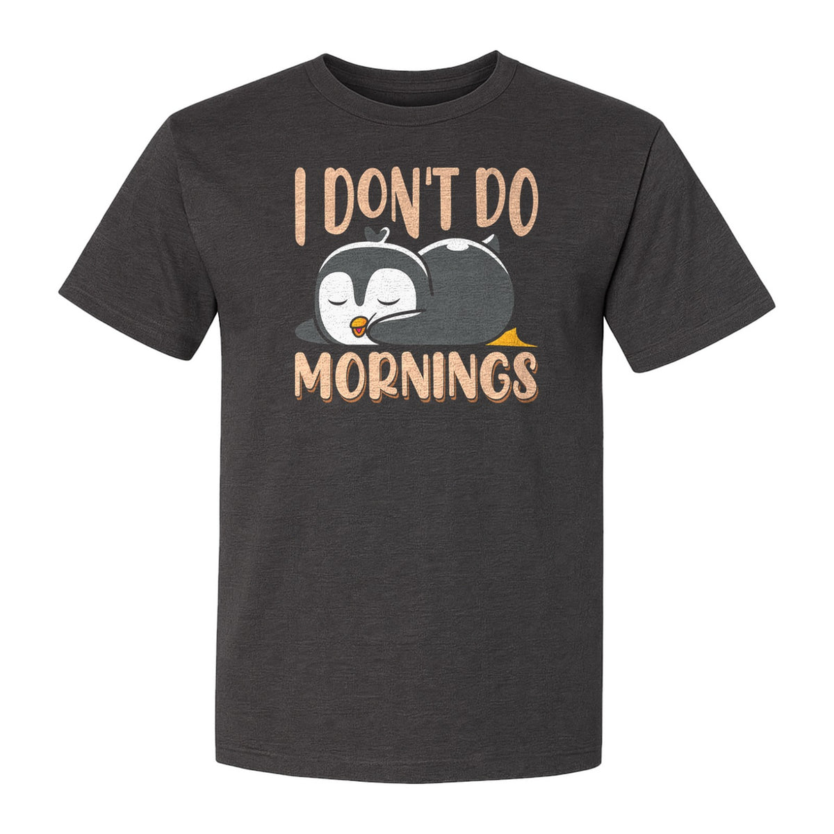 Penguin T-Shirt, I Don't Do Mornings Sleeping Bird Design for Animal Lovers