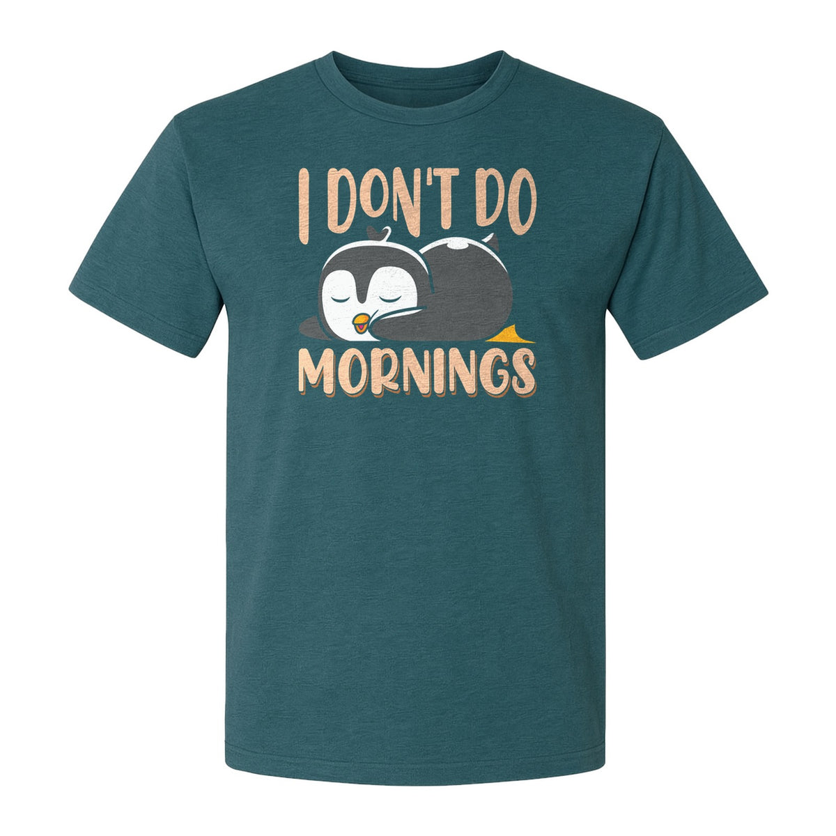 Penguin T-Shirt, I Don't Do Mornings Sleeping Bird Design for Animal Lovers