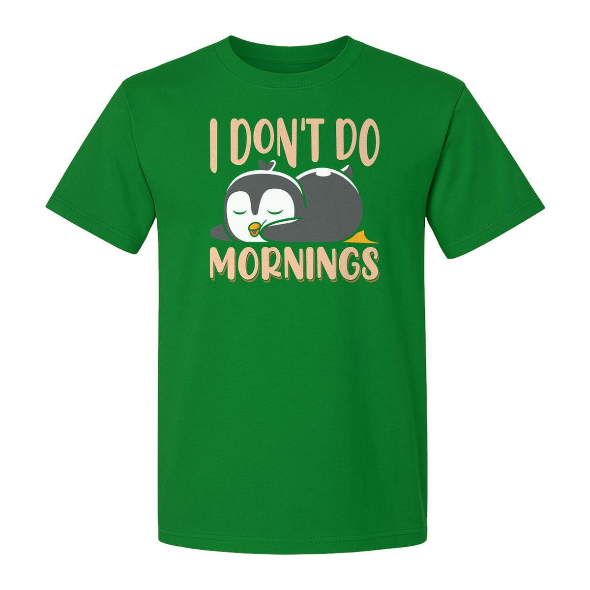 Penguin T-Shirt, I Don't Do Mornings Sleeping Bird Design for Animal Lovers