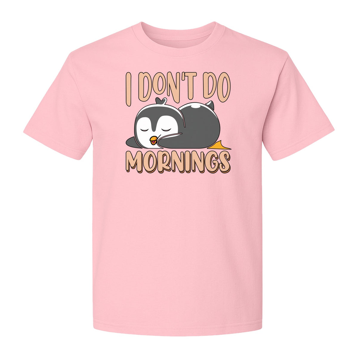 Penguin T-Shirt, I Don't Do Mornings Sleeping Bird Design for Animal Lovers
