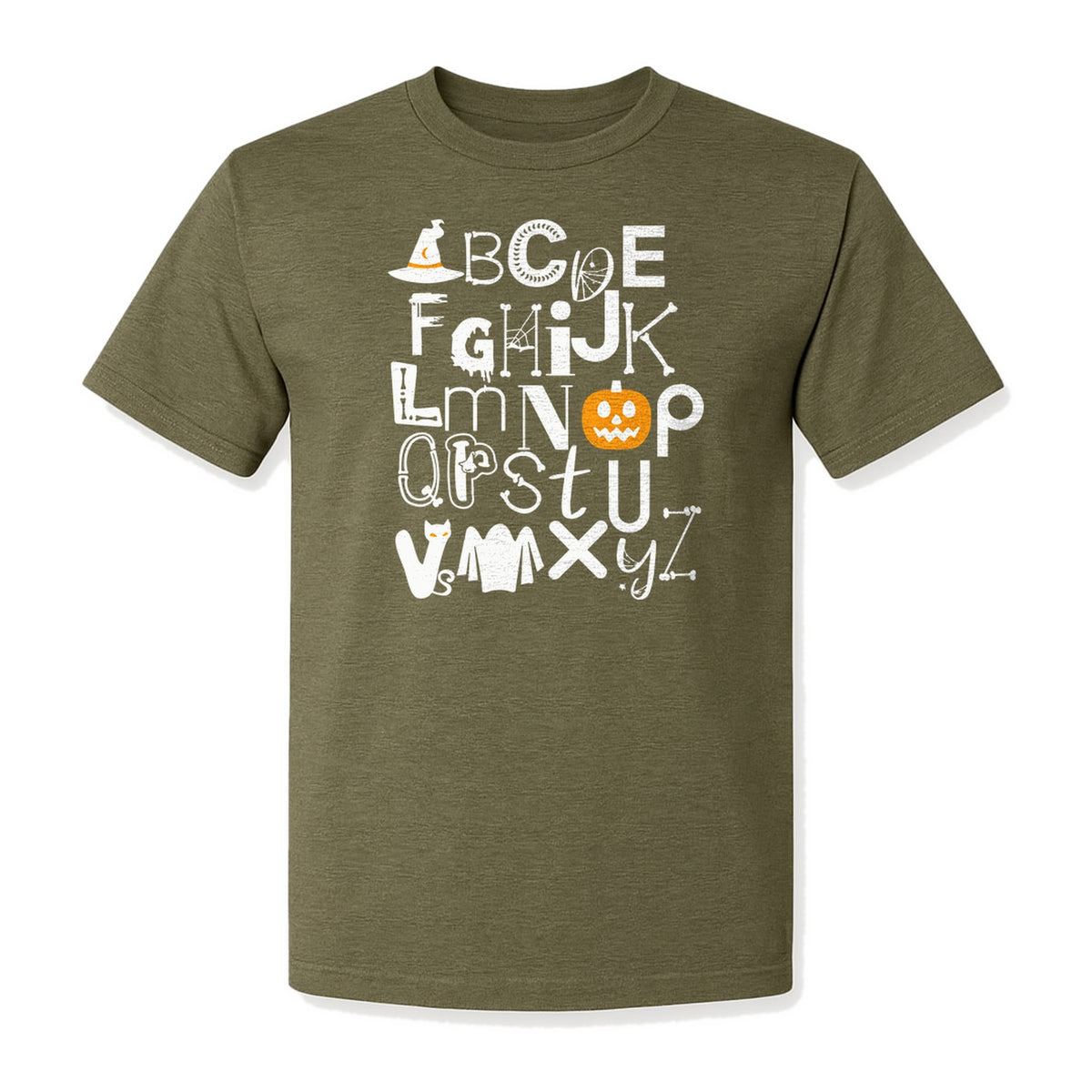Halloween Alphabet Teacher T-Shirt, Spooky ABC Classroom Design for Educators