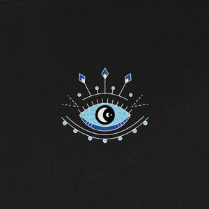 Evil Eye T-Shirt, Minimalist Celestial Pocket Graphic for Mystic Symbol Fans