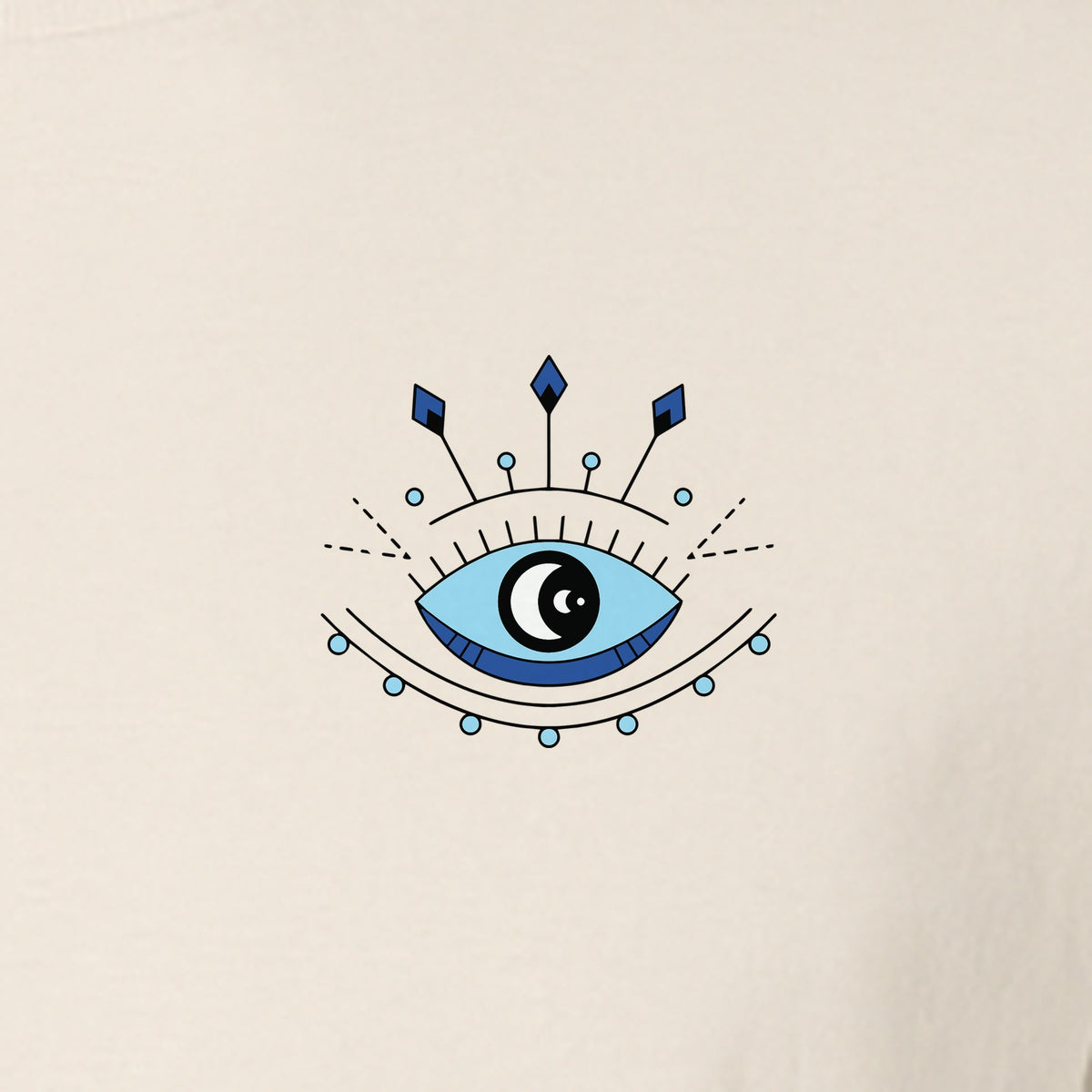Evil Eye T-Shirt, Minimalist Celestial Pocket Graphic for Mystic Symbol Fans