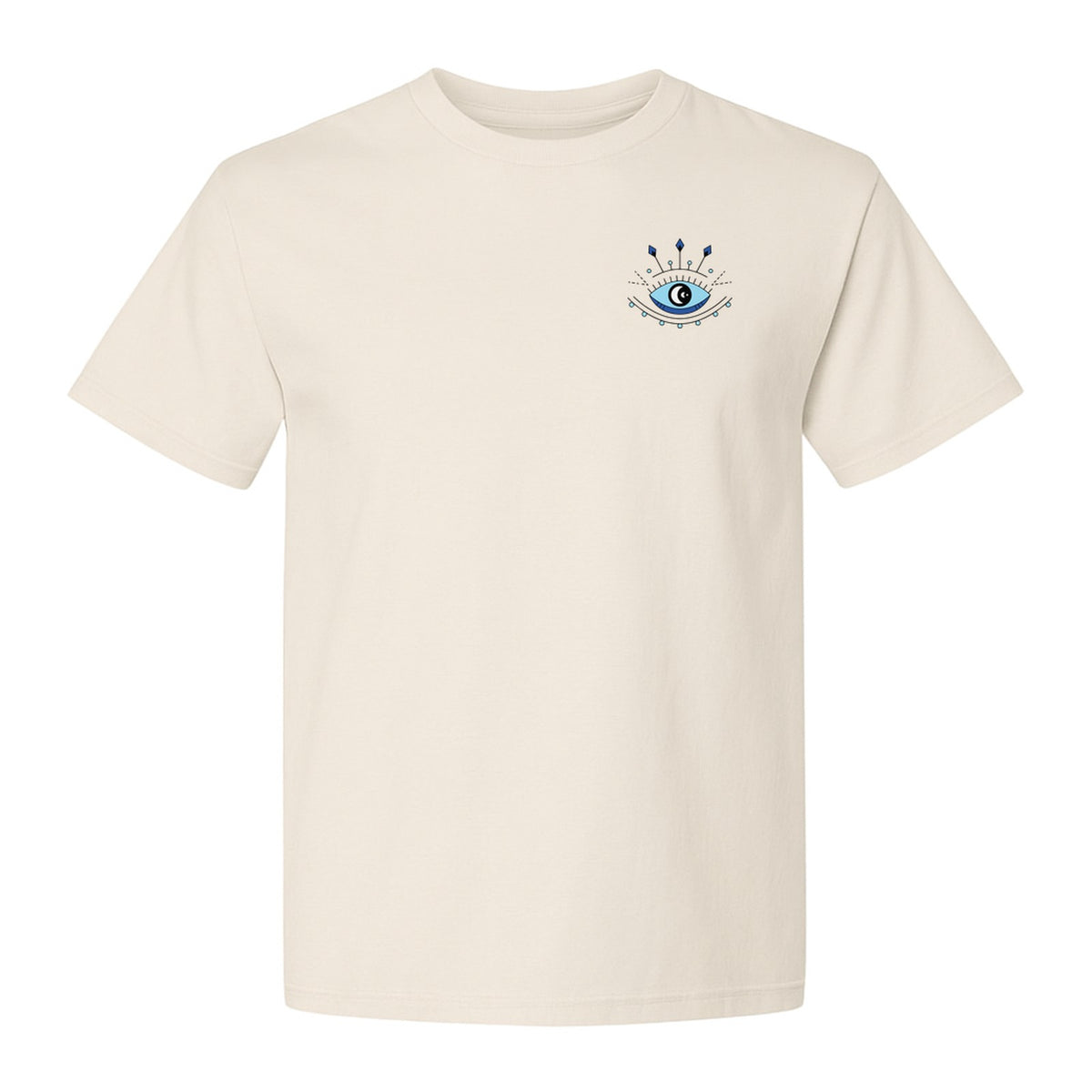 Evil Eye T-Shirt, Minimalist Celestial Pocket Graphic for Mystic Symbol Fans