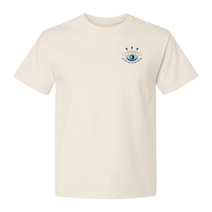 Evil Eye T-Shirt, Minimalist Celestial Pocket Graphic for Mystic Symbol Fans
