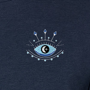 Evil Eye T-Shirt, Minimalist Celestial Pocket Graphic for Mystic Symbol Fans