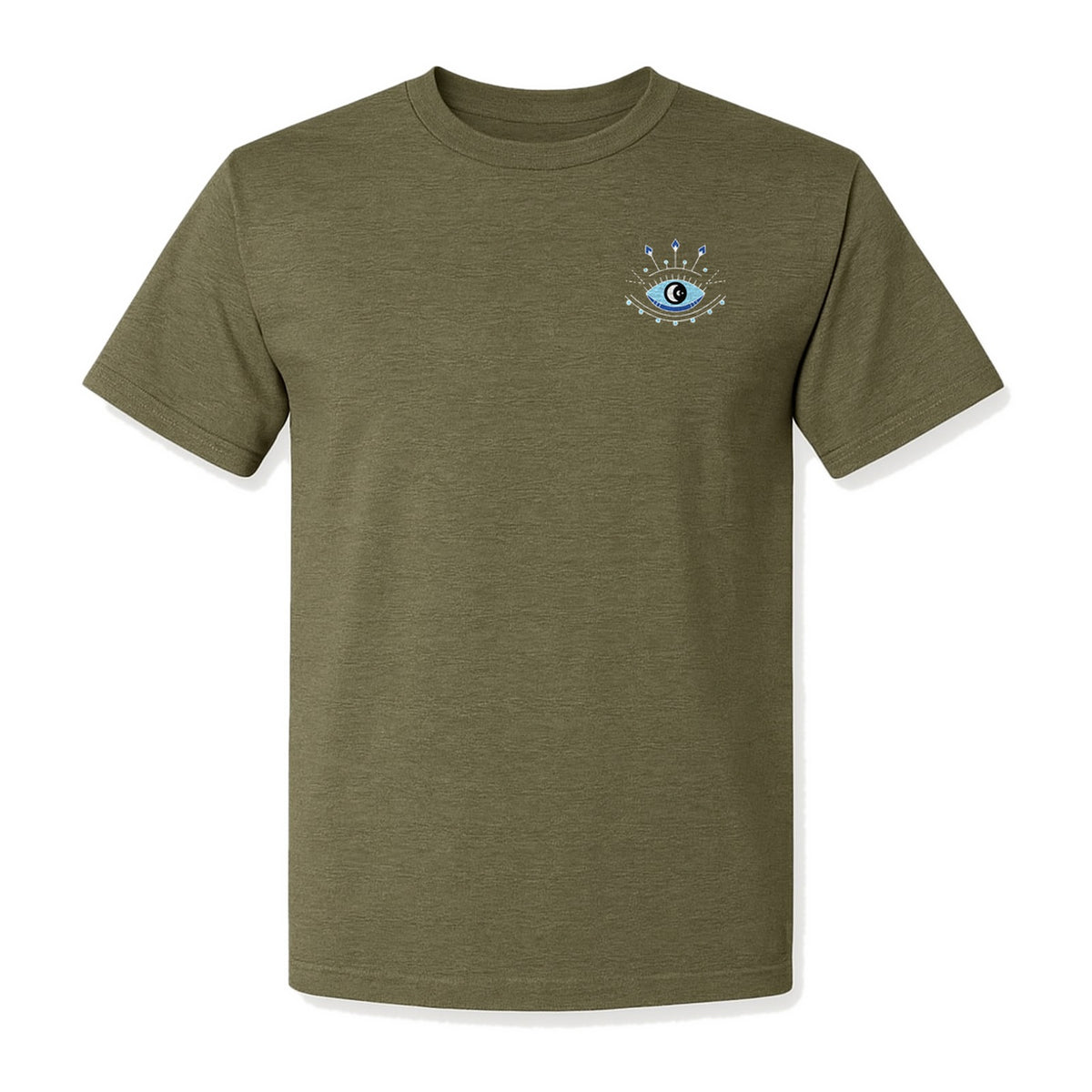 Evil Eye T-Shirt, Minimalist Celestial Pocket Graphic for Mystic Symbol Fans