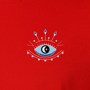 Evil Eye T-Shirt, Minimalist Celestial Pocket Graphic for Mystic Symbol Fans