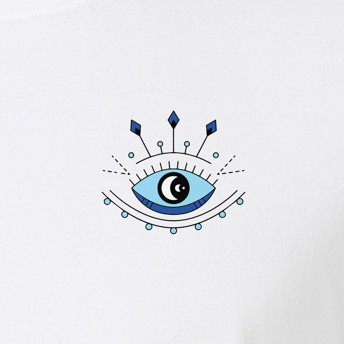 Evil Eye T-Shirt, Minimalist Celestial Pocket Graphic for Mystic Symbol Fans