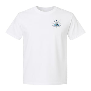 Evil Eye T-Shirt, Minimalist Celestial Pocket Graphic for Mystic Symbol Fans