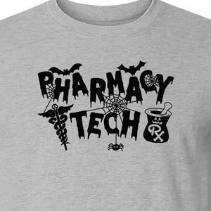 Pharmacy Tech T-Shirt, Halloween Spooky Medical Worker Design for Healthcare Coworkers
