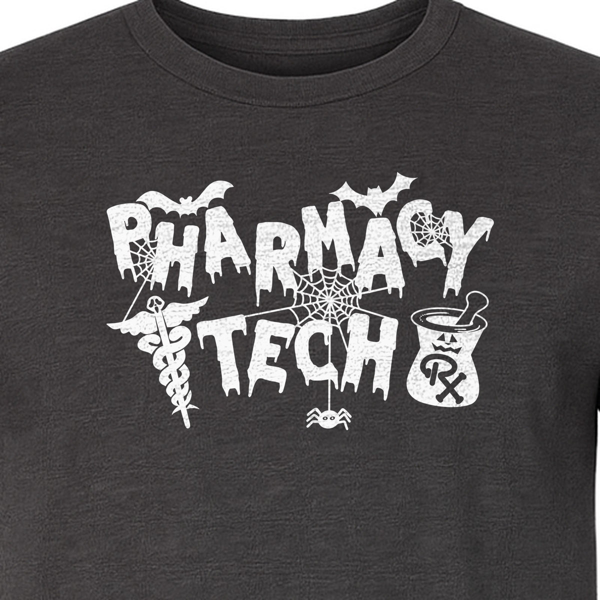 Pharmacy Tech T-Shirt, Halloween Spooky Medical Worker Design for Healthcare Coworkers