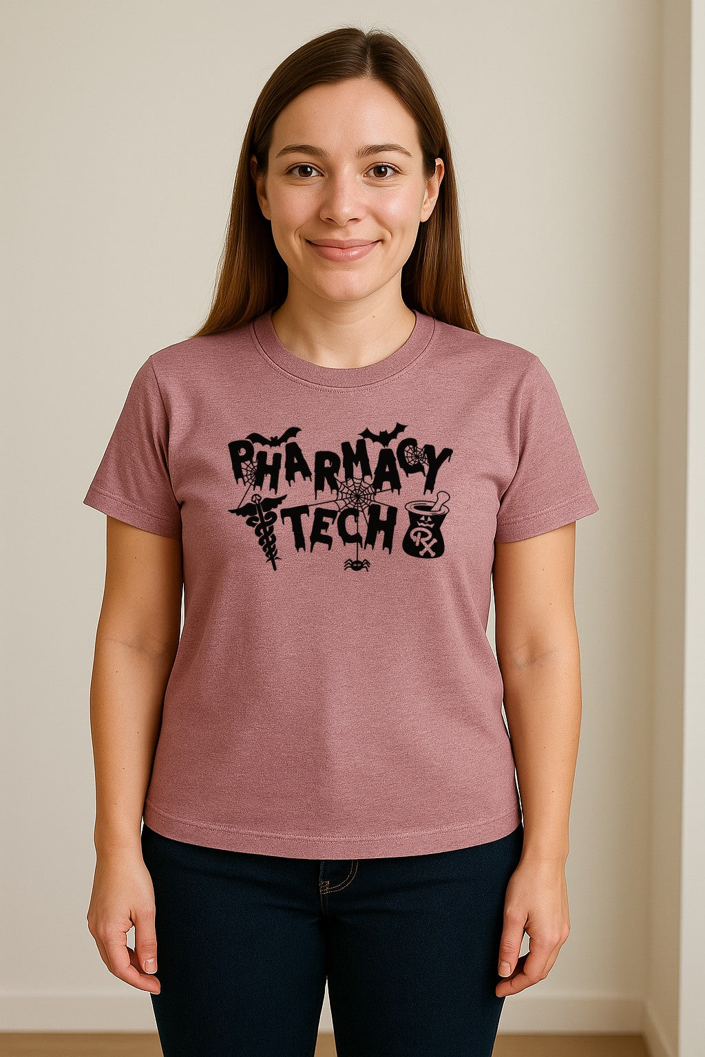 Pharmacy Tech T-Shirt, Halloween Spooky Medical Worker Design for Healthcare Coworkers