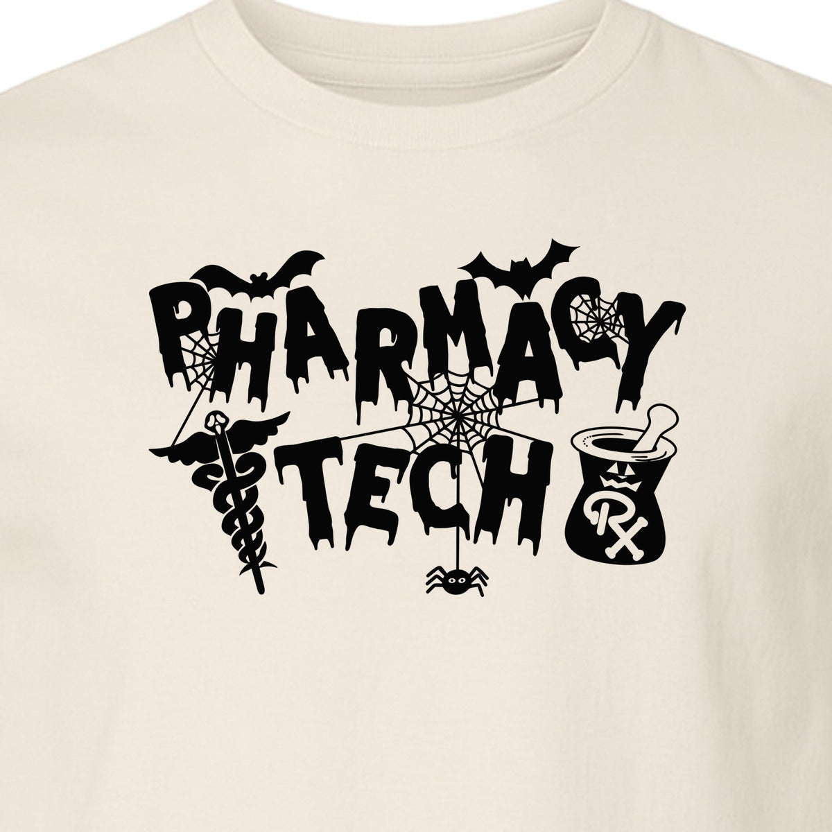 Pharmacy Tech T-Shirt, Halloween Spooky Medical Worker Design for Healthcare Coworkers