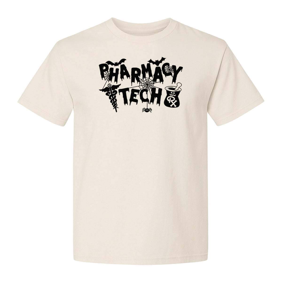 Pharmacy Tech T-Shirt, Halloween Spooky Medical Worker Design for Healthcare Coworkers