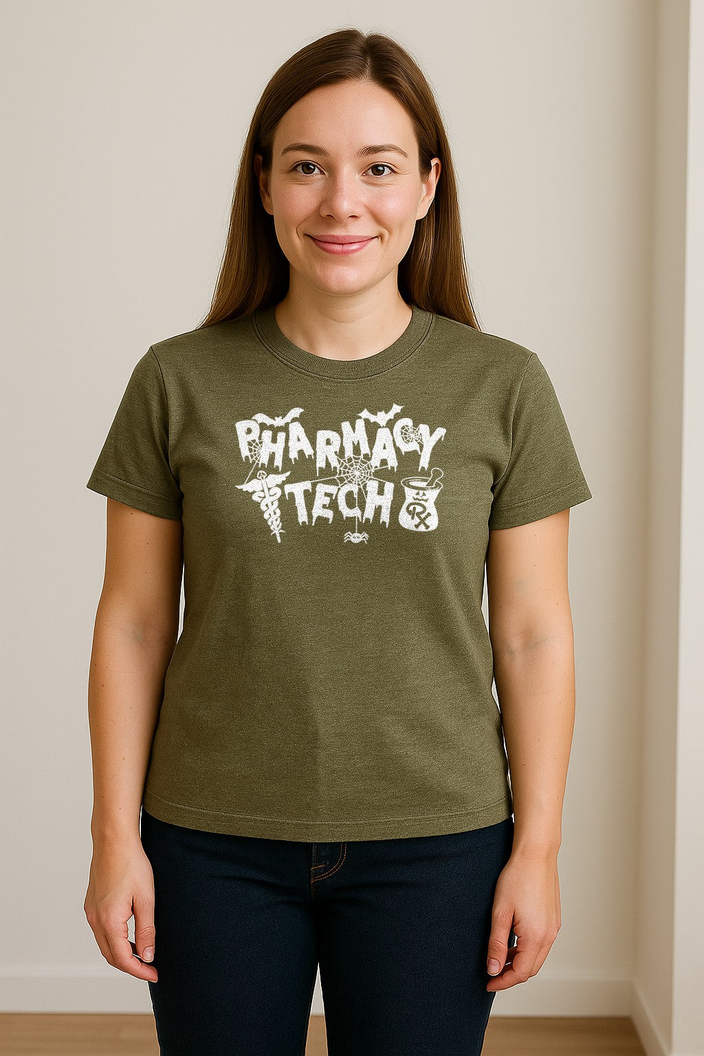 Pharmacy Tech T-Shirt, Halloween Spooky Medical Worker Design for Healthcare Coworkers