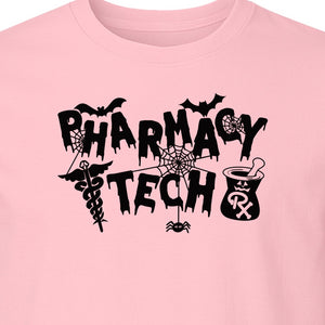 Pharmacy Tech T-Shirt, Halloween Spooky Medical Worker Design for Healthcare Coworkers