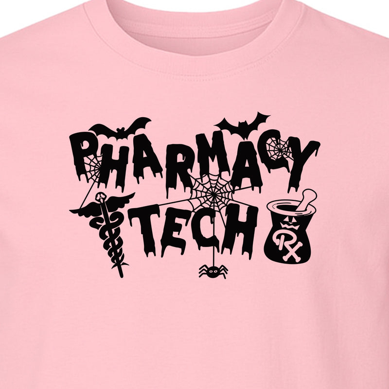 Pharmacy Tech T-Shirt, Halloween Spooky Medical Worker Design for Healthcare Coworkers