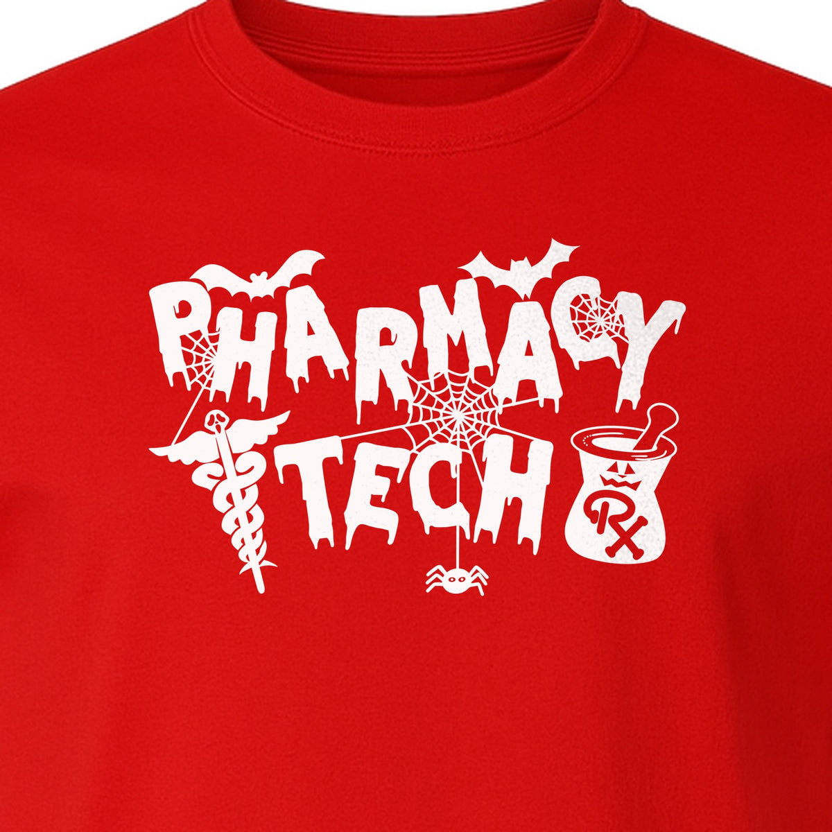 Pharmacy Tech T-Shirt, Halloween Spooky Medical Worker Design for Healthcare Coworkers
