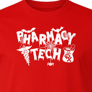 Pharmacy Tech T-Shirt, Halloween Spooky Medical Worker Design for Healthcare Coworkers